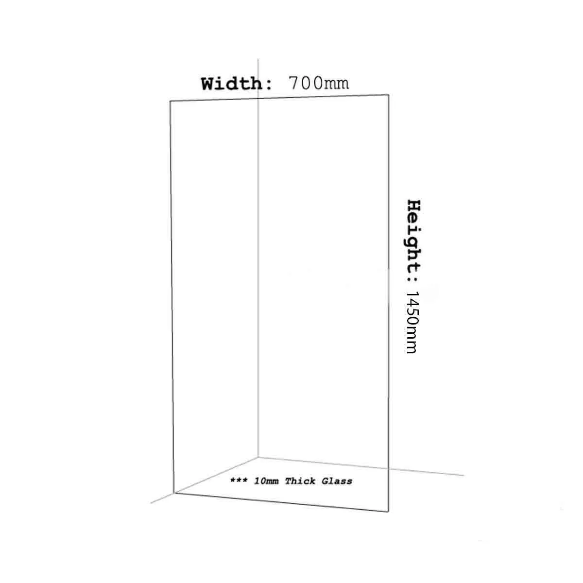 BLACK Fully Frameless - Over Bath Screen - Fixed Shower Panel