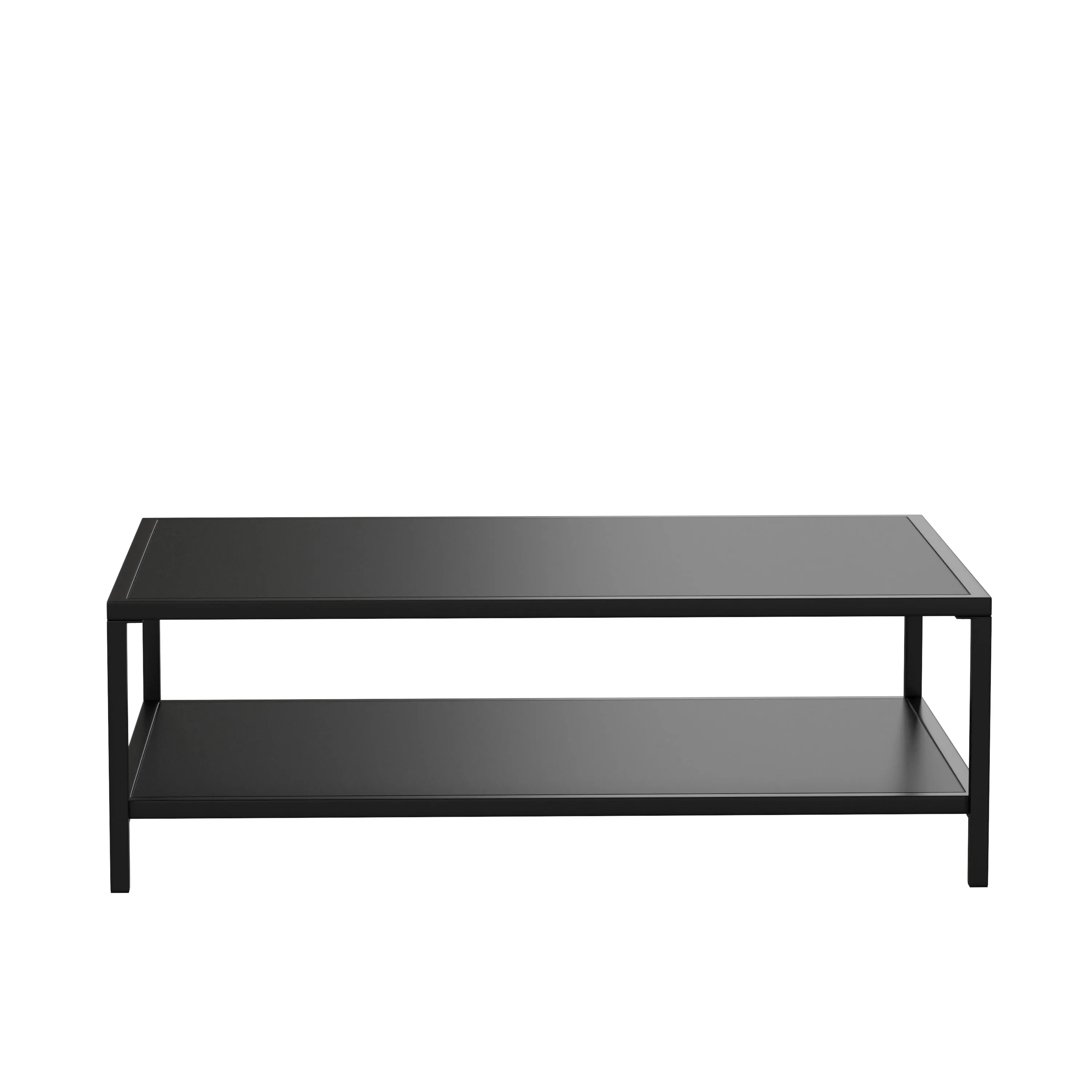Brock Outdoor 2 Tier Patio Coffee Table Commercial Grade Coffee Table for Deck, Porch, or Poolside - Steel Square Leg Frame