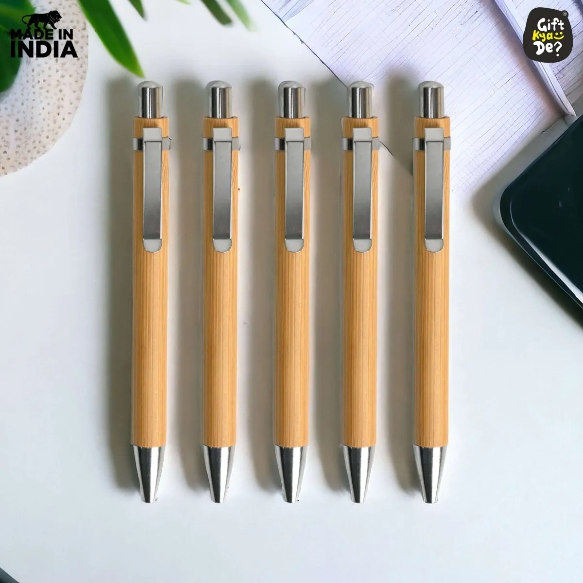 Buy Eco-Friendly Bamboo Pen (Pack Of 5) Online - Gift Kya De