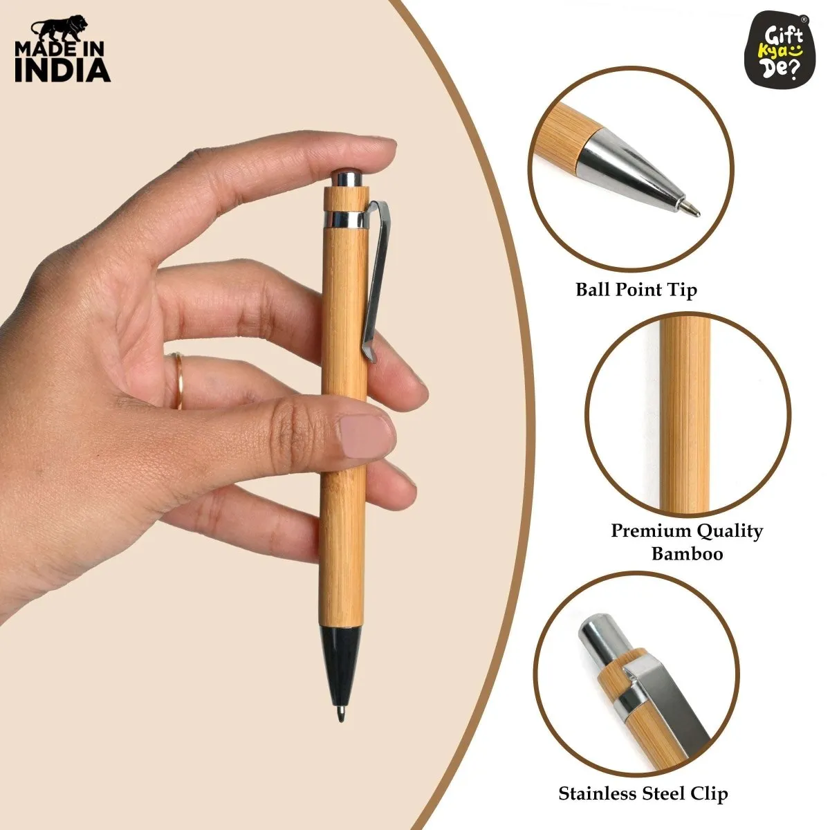 Buy Eco-Friendly Bamboo Pen (Pack Of 5) Online - Gift Kya De