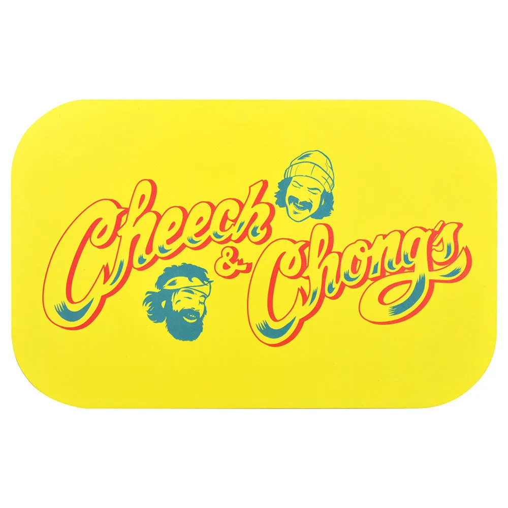Cheech & Chong x Pulsar Mini Metal Rolling Tray w/ Lid - Yellow 7" x 5.5"