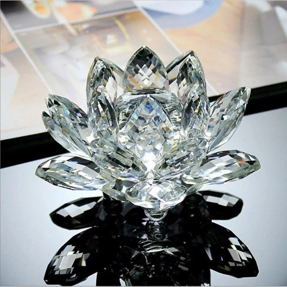 'Clear Lotus' Flower Glass Ornament