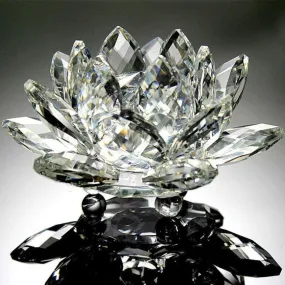 'Clear Lotus' Flower Glass Ornament