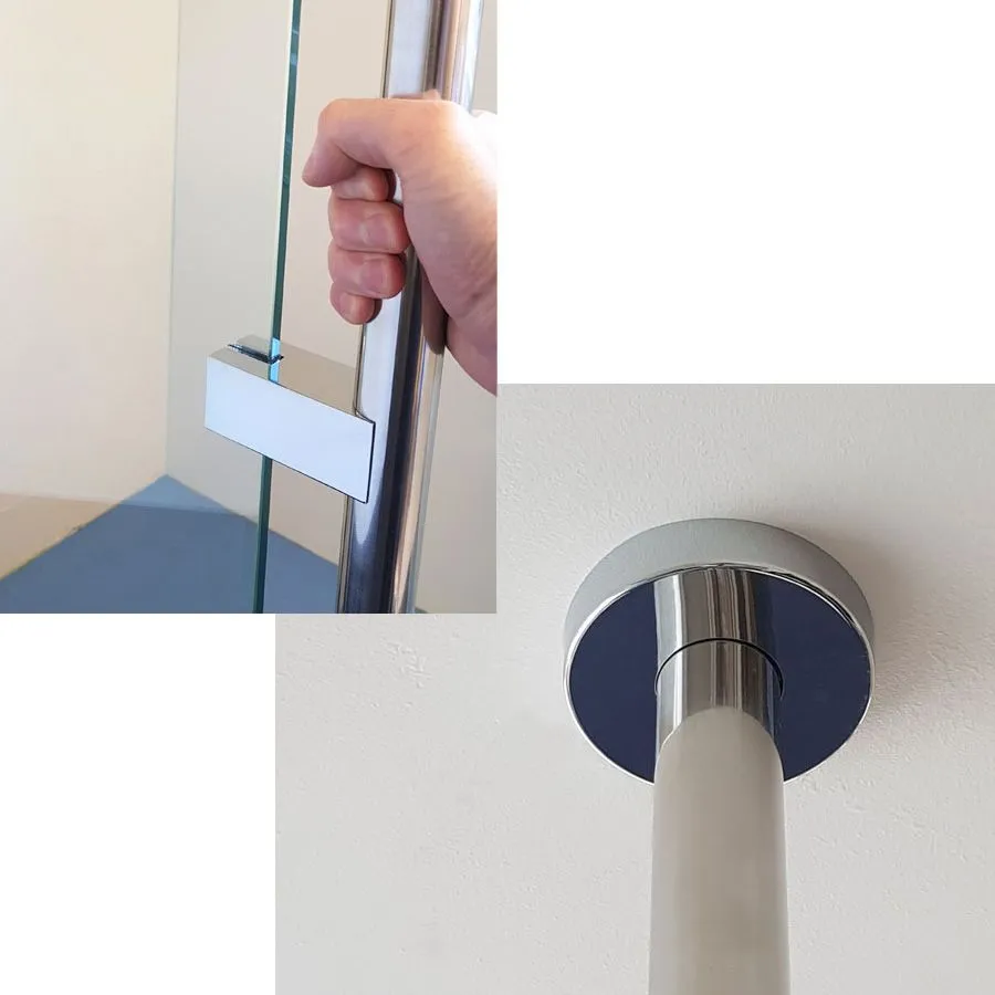 Contour Shower Screen Floor to Ceiling Grab Pole Post Support