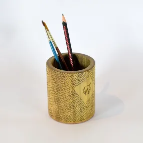 Crosshatch Bamboo Pen Stand