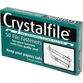 Crystalfile 2 Piece Paper File Fastener Box 50