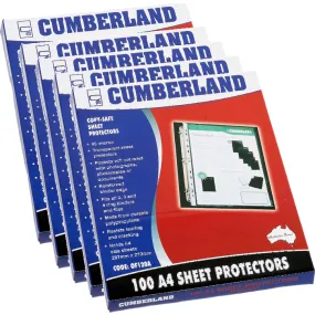 Cumberland Sheet Protector Copy Safe 40 Micron A4 Clear Box 100 Pack 5