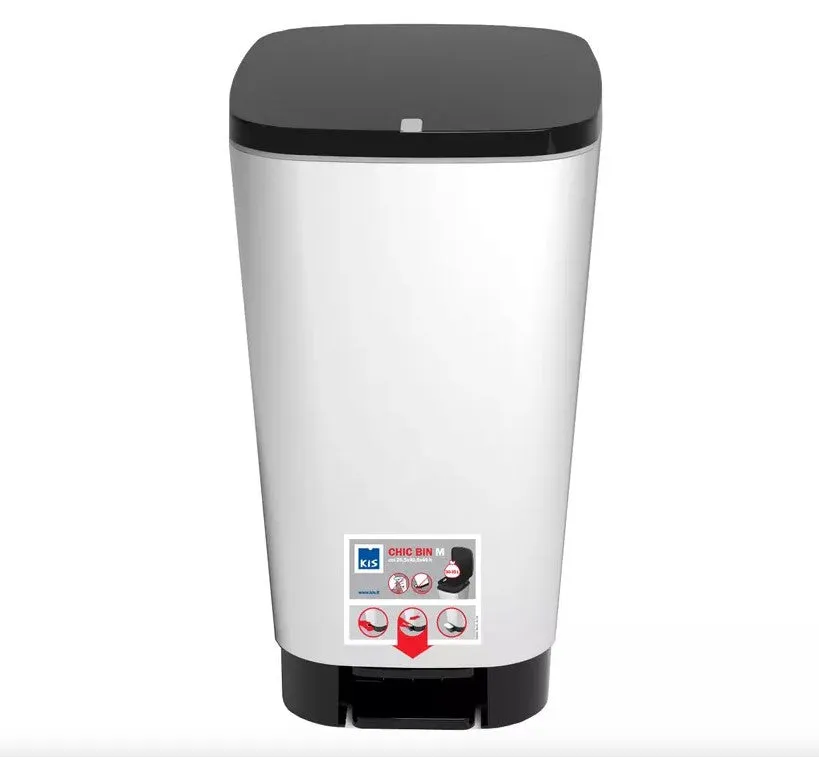 Curver Chic 35L Pedal Bin  - Steel Look
