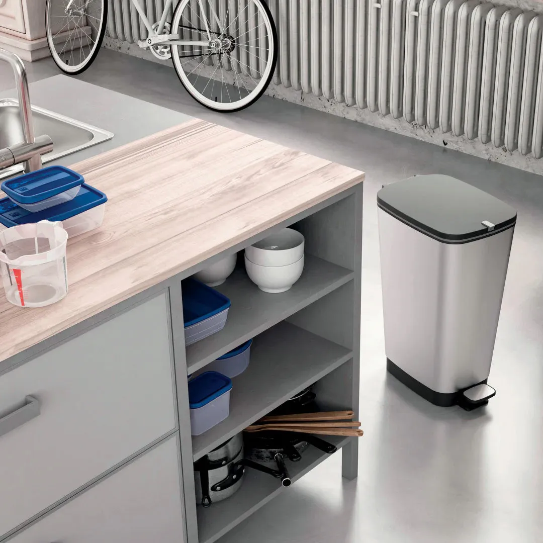 Curver Chic 35L Pedal Bin  - Steel Look