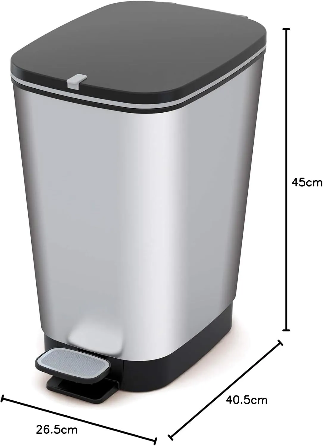 Curver Chic 35L Pedal Bin  - Steel Look