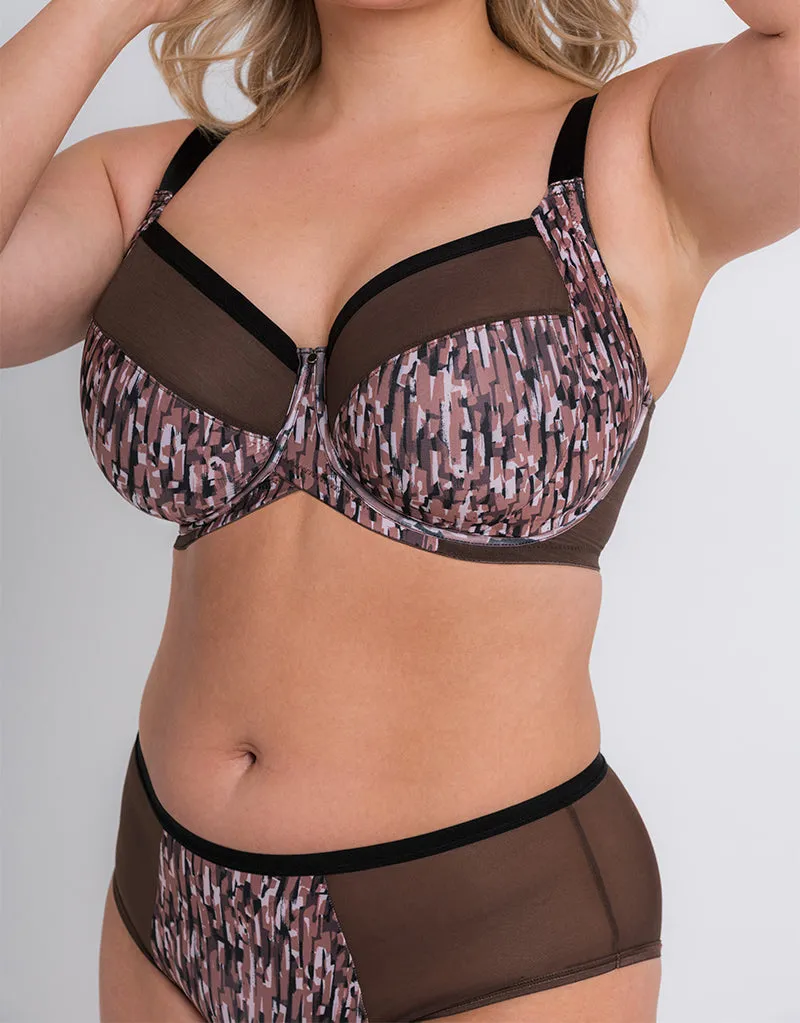 Curvy Kate WonderFully Full Cup Side Support Bra Cocoa Print