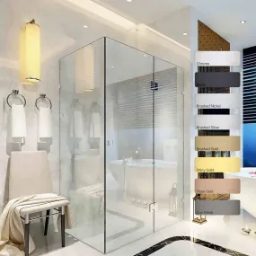 Custom Fully Frameless Shower Screen Front and Return - 600mm-2400mm Width - 2000mm Height