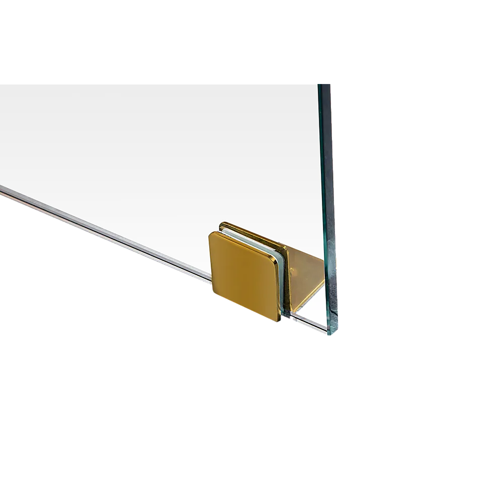 Easy Clean Frameless Glass Shower Screen 100x90cm Gold Hardware