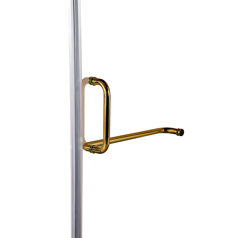 Easy Clean Frameless Glass Shower Screen 100x90cm Gold Hardware