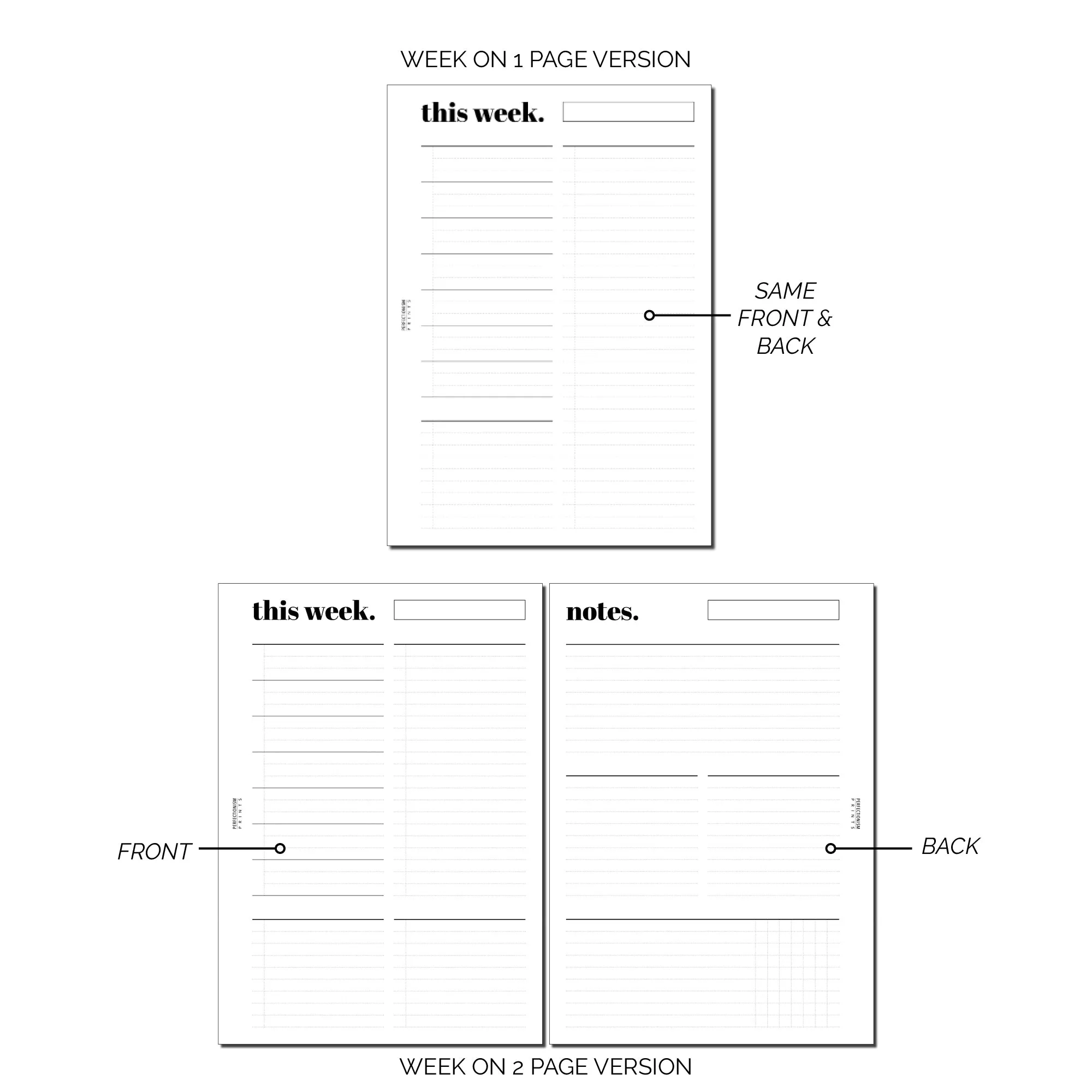 Editable Weekly // Plan With Bee x Perfectionism Prints Collab