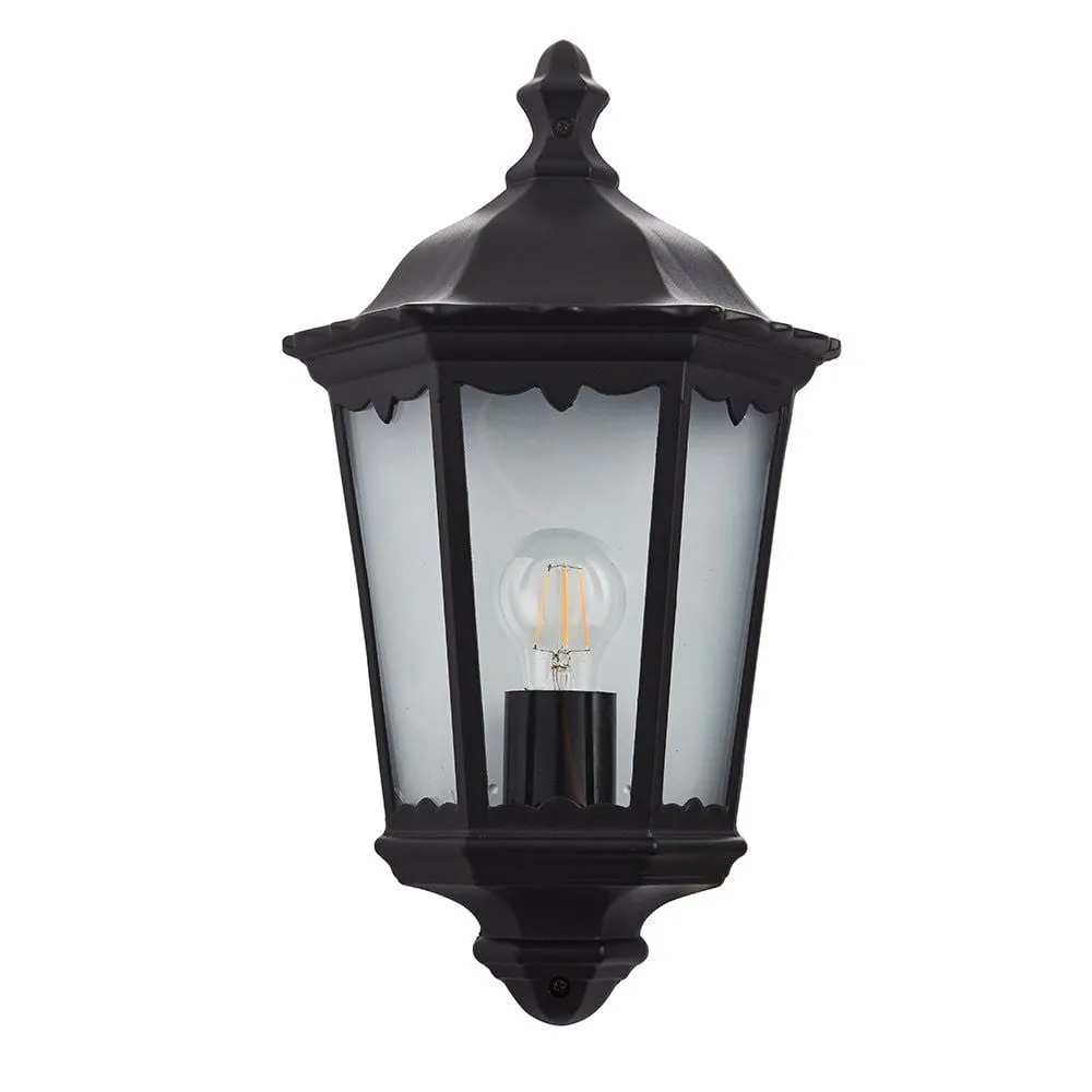 Endon 76547 Burford 1 Light Wall Light Outdoor Matt Black