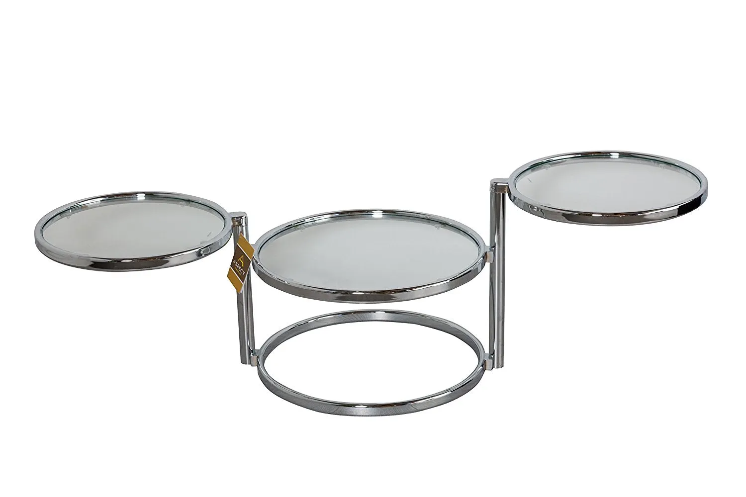 Eternity Coffee Table with Swivel Motion, Metal Chrome/Clear