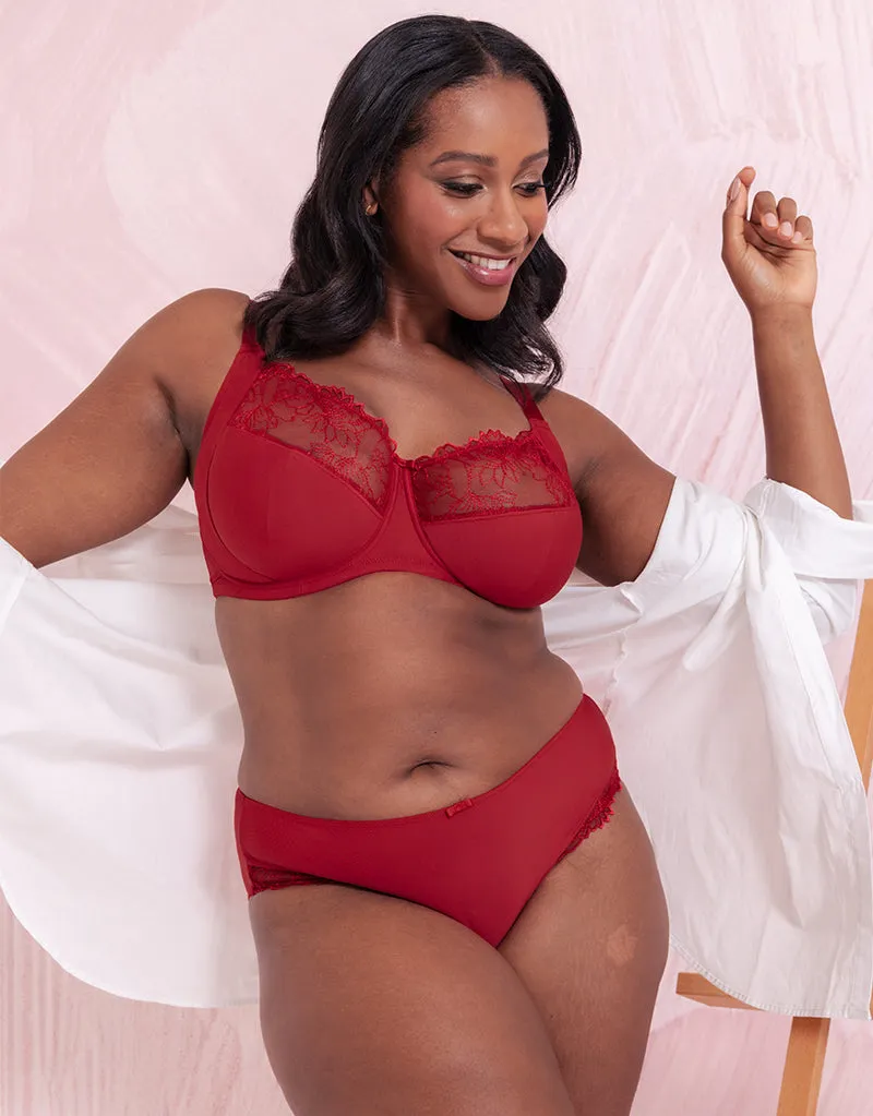 Flirtelle Emilie Full Cup Side Support Bra Red