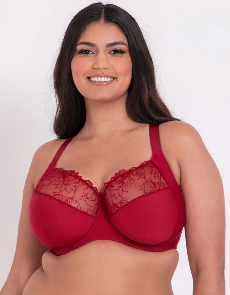 Flirtelle Emilie Full Cup Side Support Bra Red
