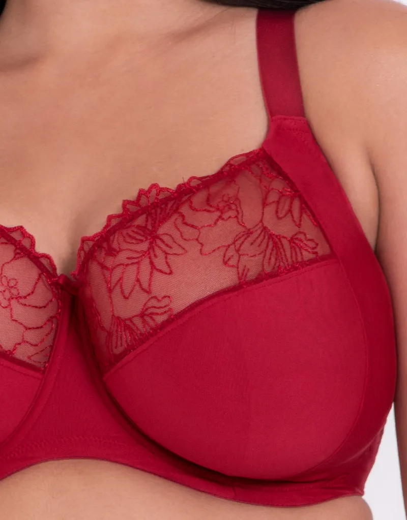 Flirtelle Emilie Full Cup Side Support Bra Red