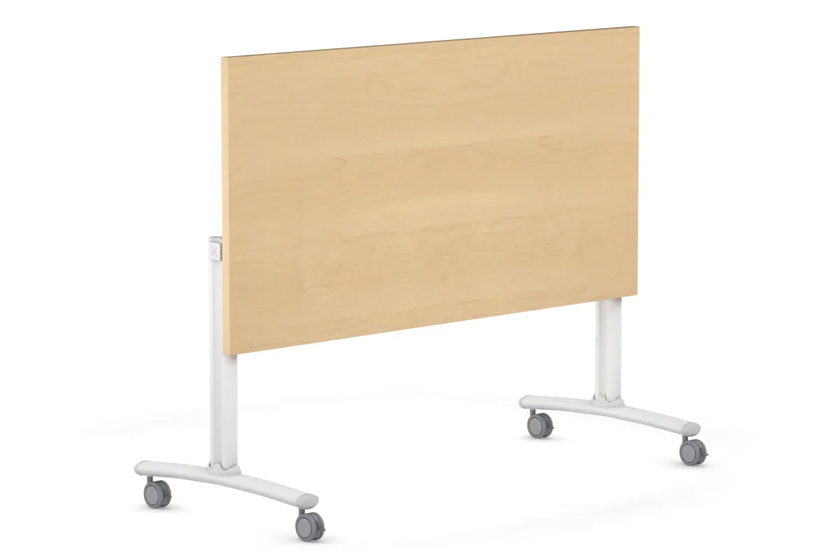 Folding / Flip Top Mobile Meeting Room Table with Wheel Legs Domino [1200L x 700W]