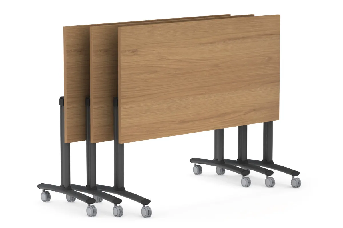 Folding / Flip Top Mobile Meeting Room Table with Wheel Legs Domino [1200L x 700W]