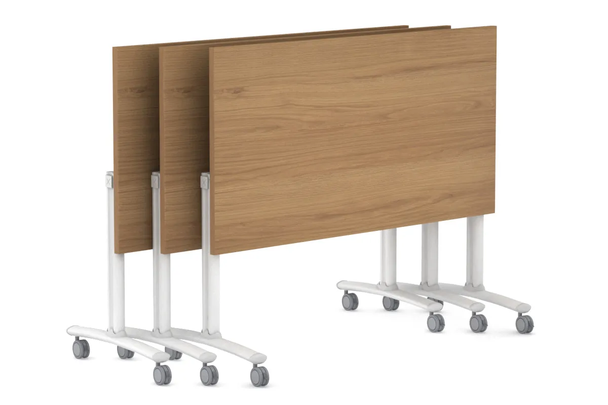 Folding / Flip Top Mobile Meeting Room Table with Wheel Legs Domino [1200L x 700W]