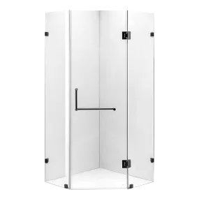 Frameless 10mm Glass Shower Screen, 1000x1000mm, Black