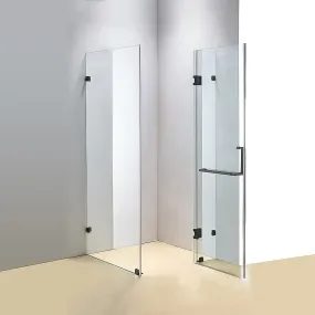 Frameless 10mm Glass Shower Screen, 100x100cm, BLACK