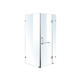 Frameless 10mm Glass Shower Screen, 110x80cm, Chrome - Della Francesca