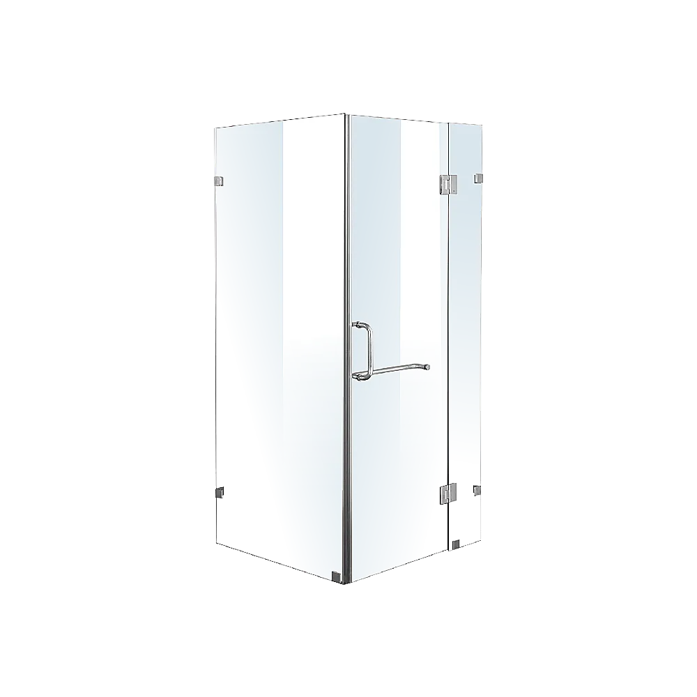 Frameless 10mm Glass Shower Screen, 110x80cm, Chrome - Della Francesca