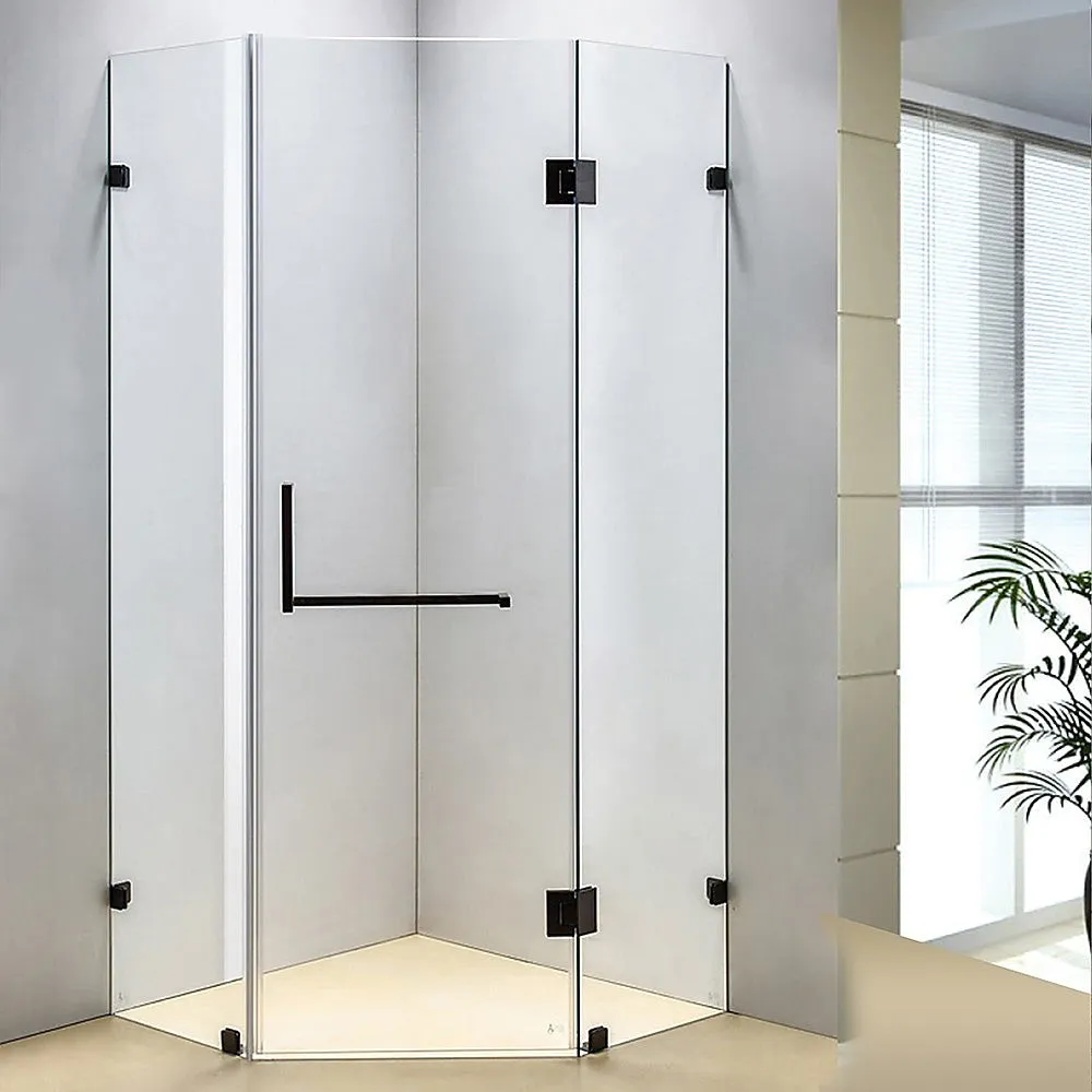 Frameless 10mm Glass Shower Screen 900x900mm, Hygienic