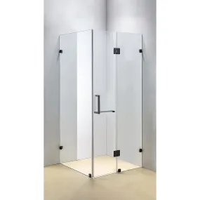 Frameless 10mm Glass Shower Screen, Black Hardware - Della Francesca