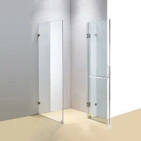 Frameless 10mm Glass Shower Screen, Chrome, 90x80cm