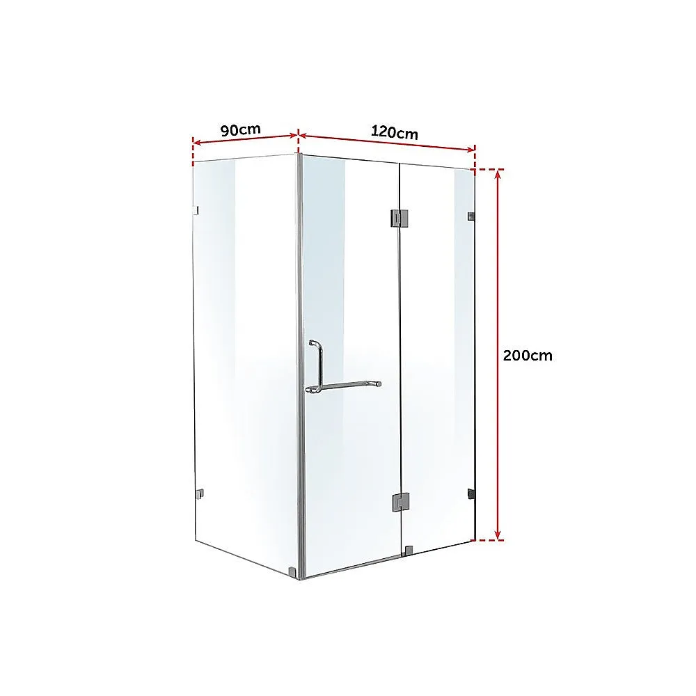 Frameless 10mm Glass Shower Screen, Stainless Hinges, Della Francesca