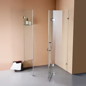 Frameless 10mm Safety Glass Shower Screen, 100x90cm by Della Francesca