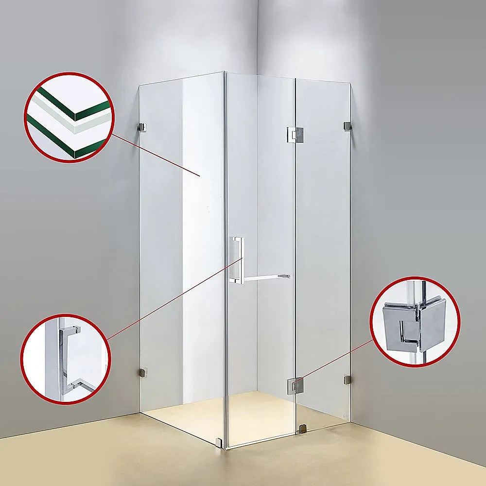 Frameless 10mm Safety Glass Shower Screen, 1200x1000mm by Della Francesca