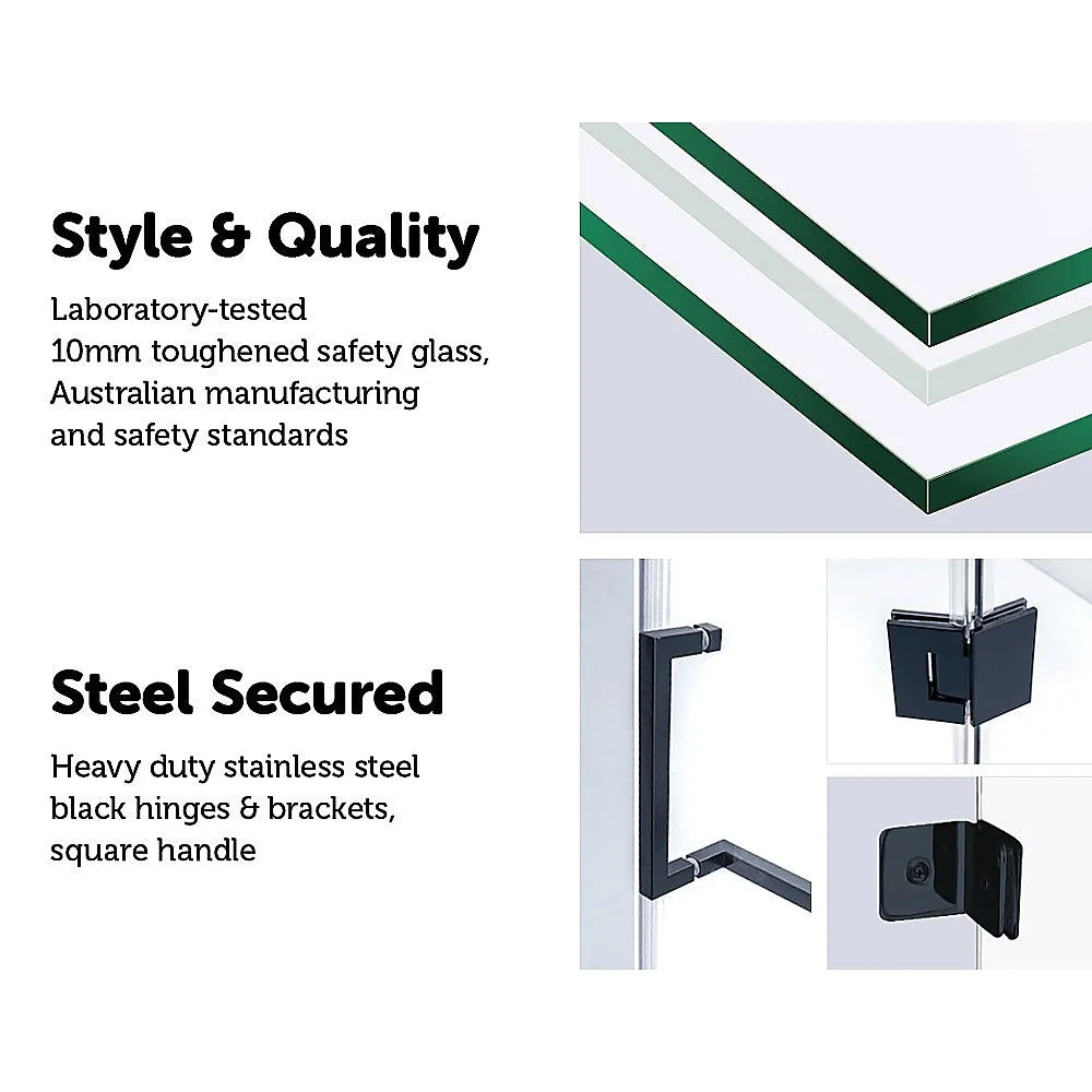 Frameless 10mm Safety Glass Shower Screen 900x900mm