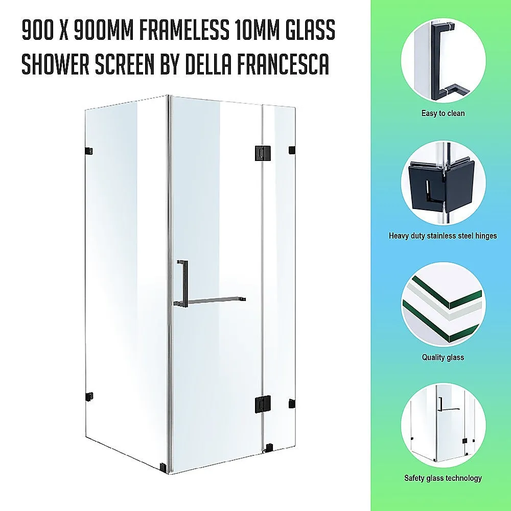 Frameless 10mm Safety Glass Shower Screen 900x900mm