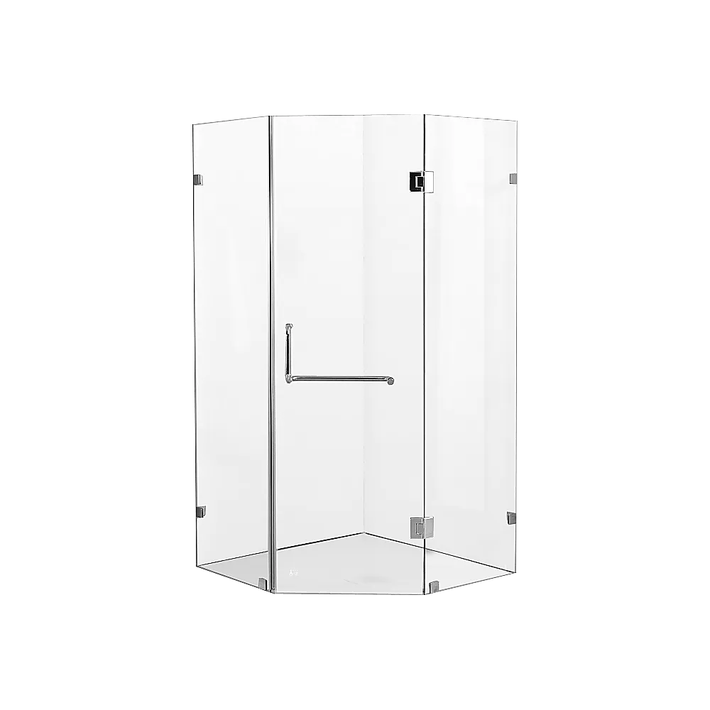 Frameless Diamond Shower Screen, 10mm Glass, 900x900mm, Della Francesca