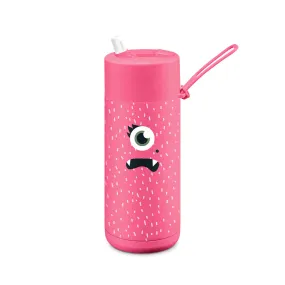 Frank Green Frankster Kids Ceramic Reusable Bottle with Flip Straw Lid 16oz / 475ml - Neon Pink Piper