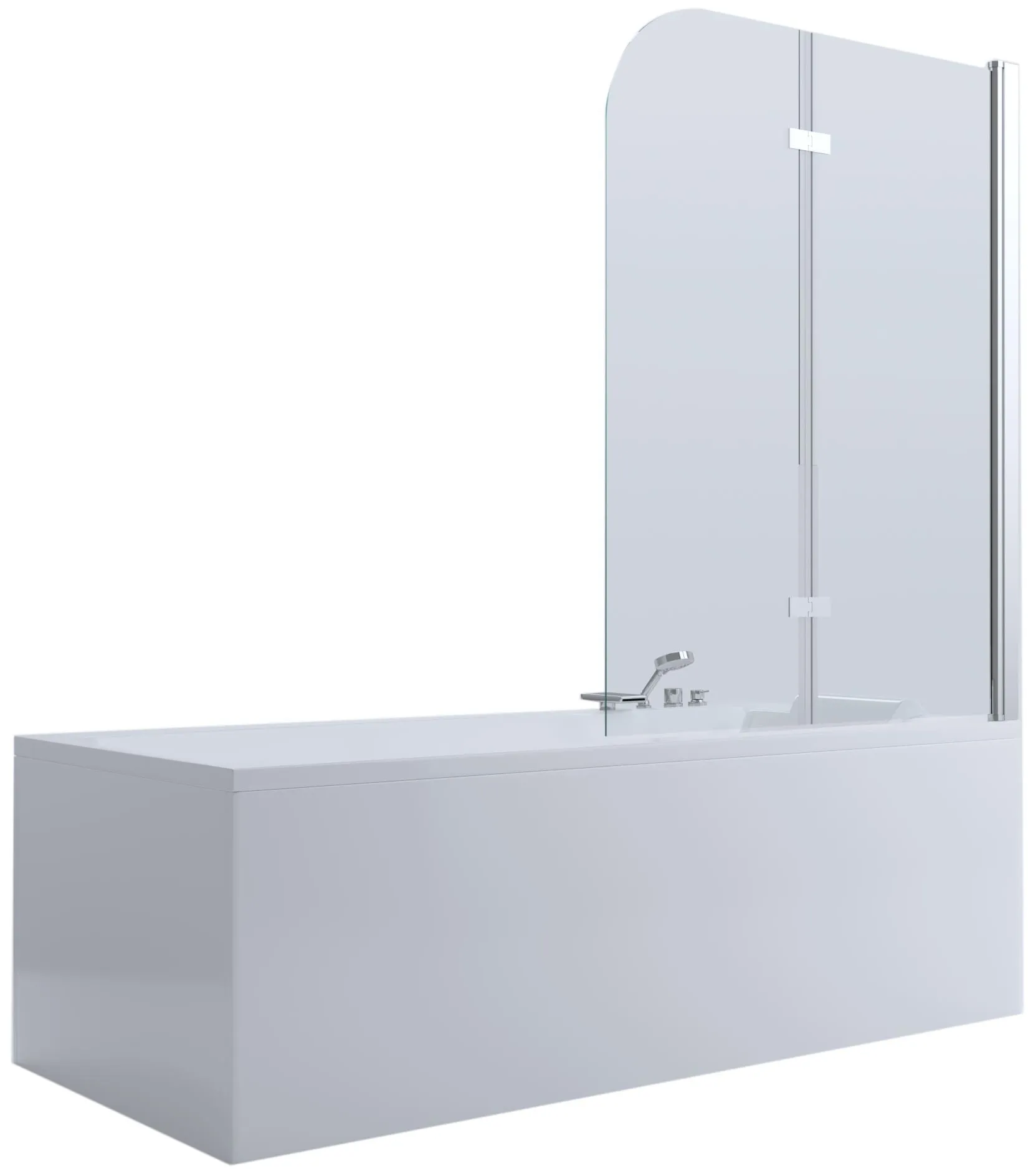 Fully Frameless - Over Bath - Every Day Fixed and Swing Bath Screen - 1000mm
