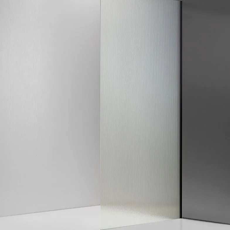 Fully Frameless - Walk in Shower Screen Reeded Glass Fixed Panel - Multiple Sizes