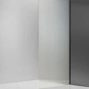 Fully Frameless - Walk in Shower Screen Reeded Glass Fixed Panel - Multiple Sizes