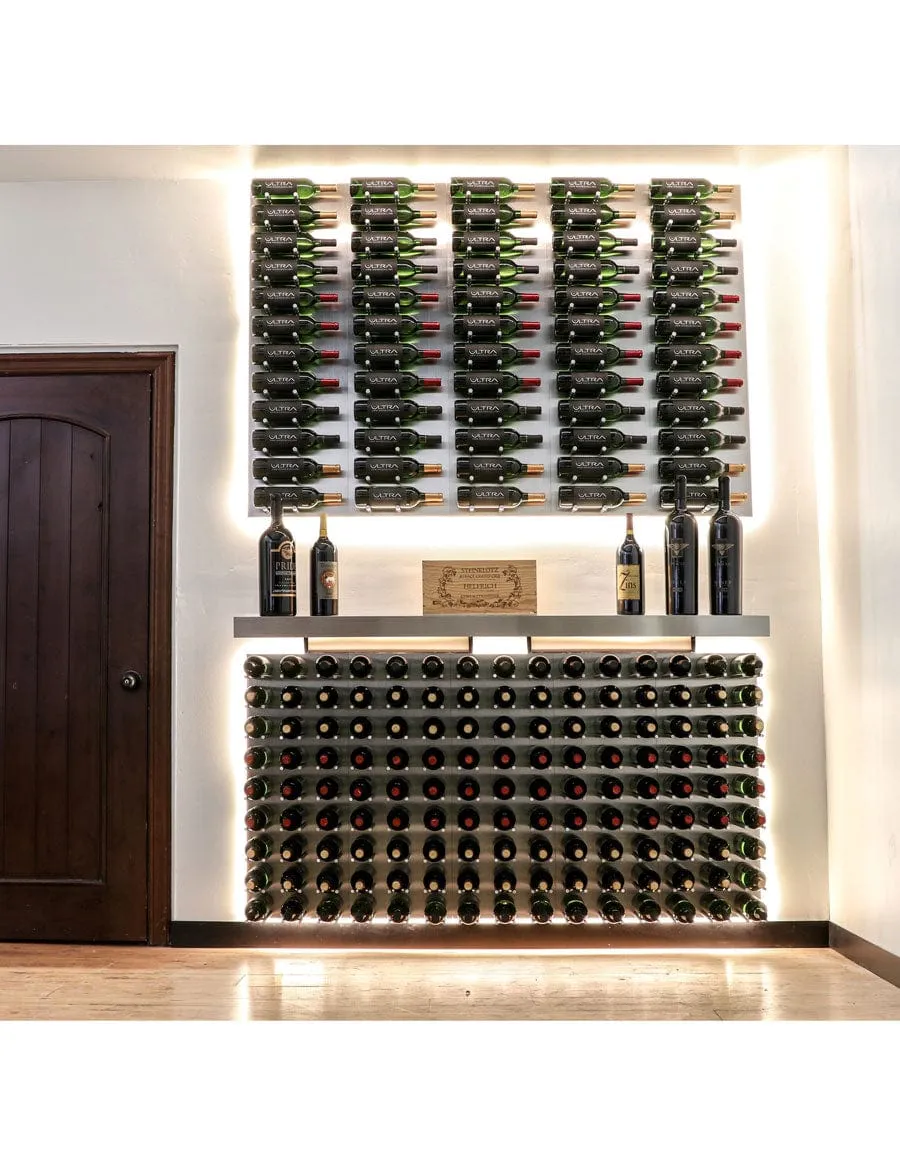 Fusion Wine Wall HZ Black Panel - 3FT Label-Out Wall Mounted Wine Rack (9-27 Bottles)
