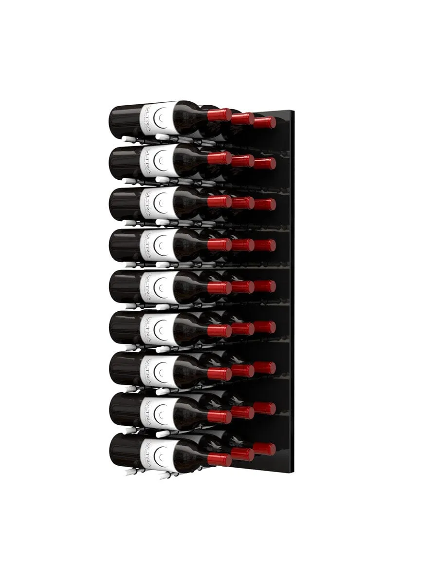 Fusion Wine Wall HZ Black Panel - 3FT Label-Out Wall Mounted Wine Rack (9-27 Bottles)