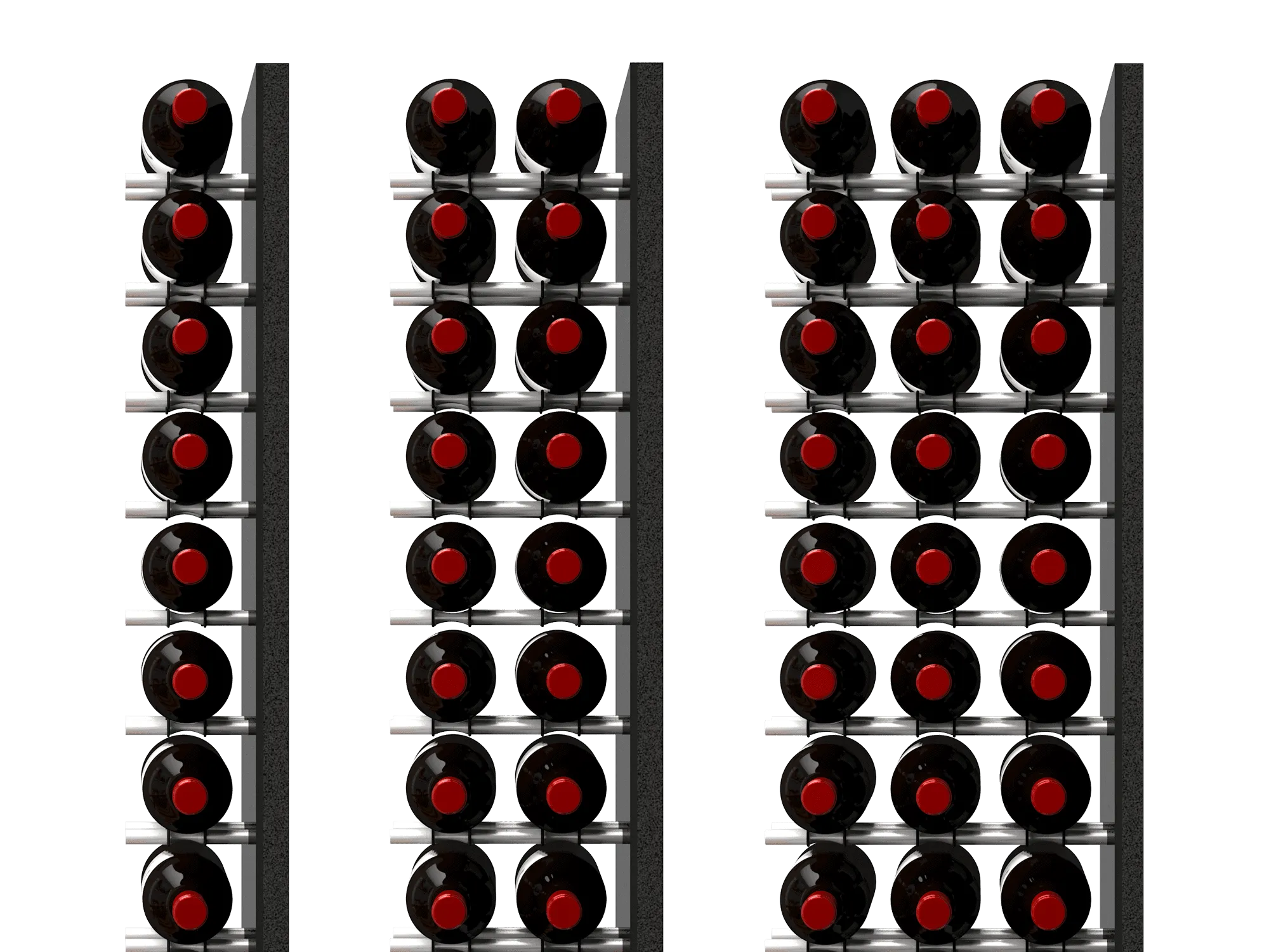 Fusion Wine Wall HZ Black Panel - 3FT Label-Out Wall Mounted Wine Rack (9-27 Bottles)