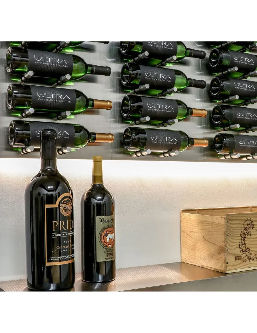 Fusion Wine Wall HZ Black Panel - 3FT Label-Out Wall Mounted Wine Rack (9-27 Bottles)
