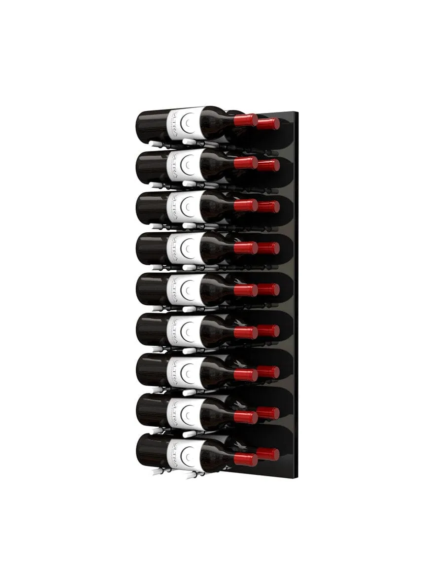 Fusion Wine Wall HZ Black Panel - 3FT Label-Out Wall Mounted Wine Rack (9-27 Bottles)