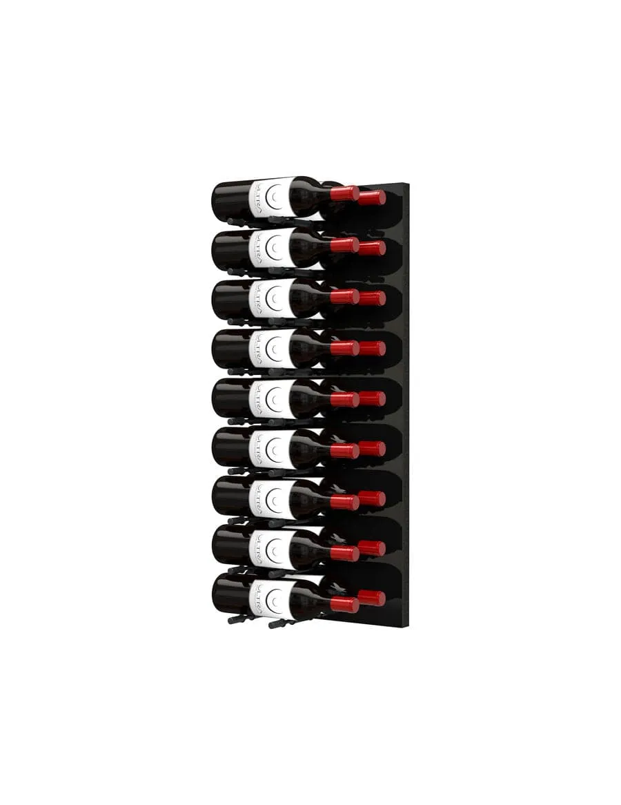 Fusion Wine Wall HZ Black Panel - 3FT Label-Out Wall Mounted Wine Rack (9-27 Bottles)